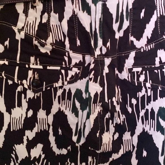 Isabel Marant black & white high waisted stretch skirt